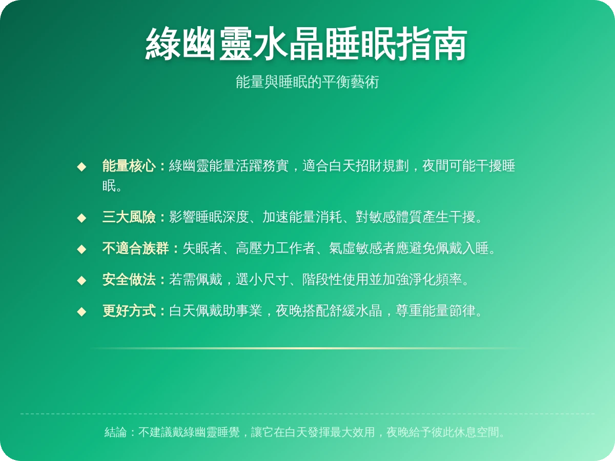 綠幽靈可以戴著睡覺嗎
