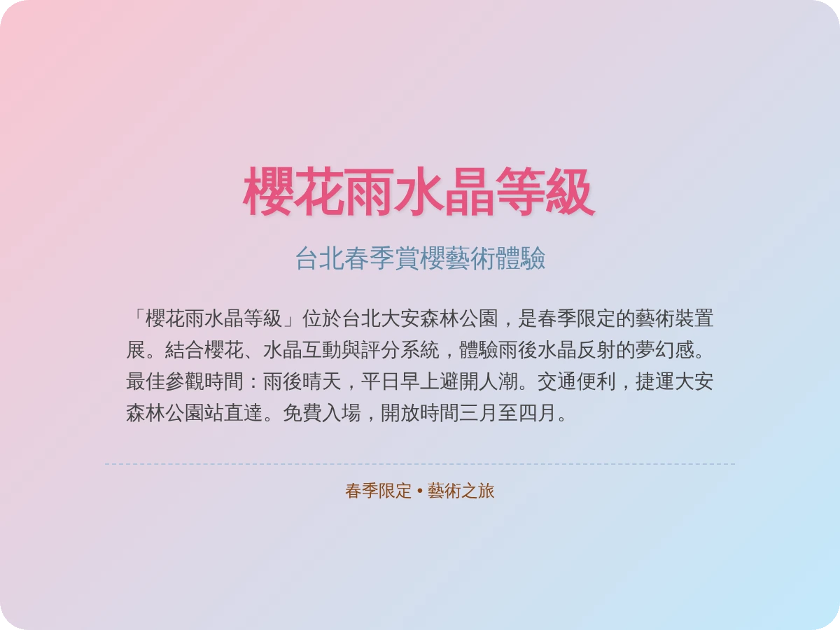 櫻花雨水晶等級