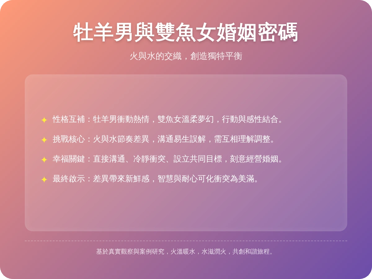 牡羊男雙魚女結婚 牡羊男雙魚女結婚