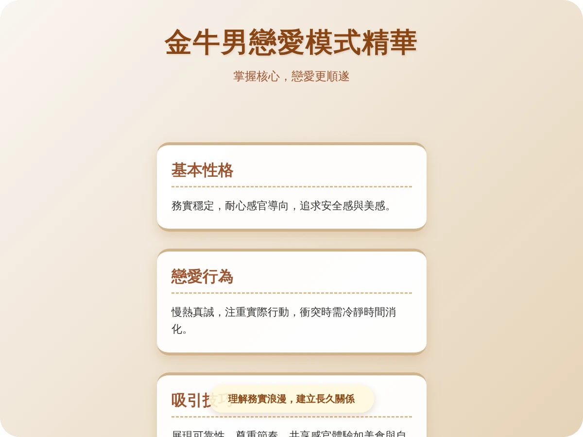 金牛男戀愛模式