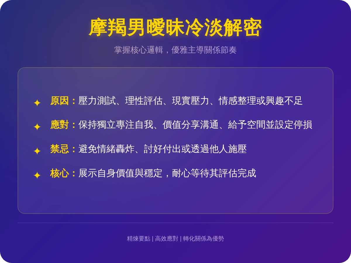摩羯男曖昧突然冷淡