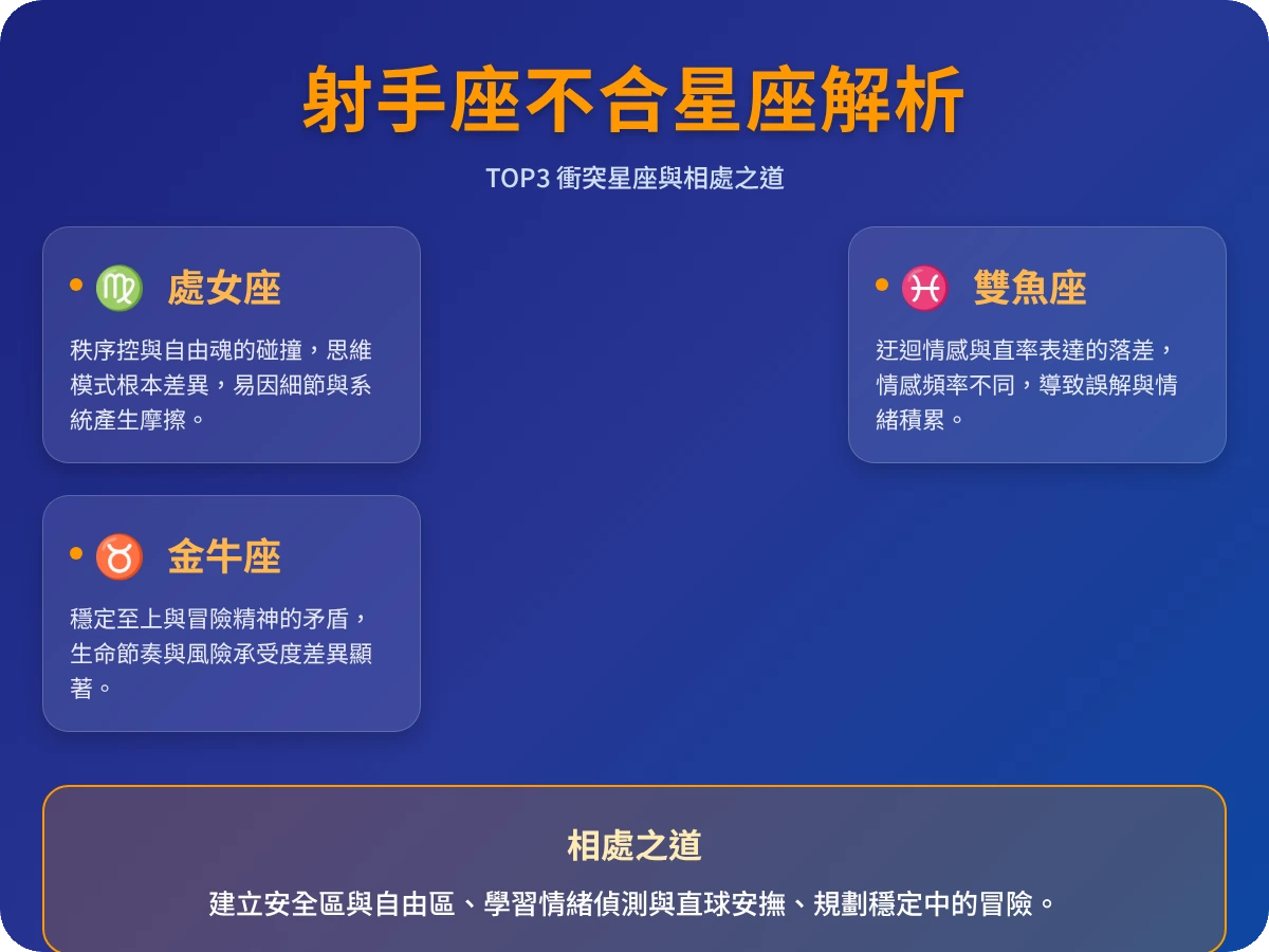 射手座跟哪個星座最不合