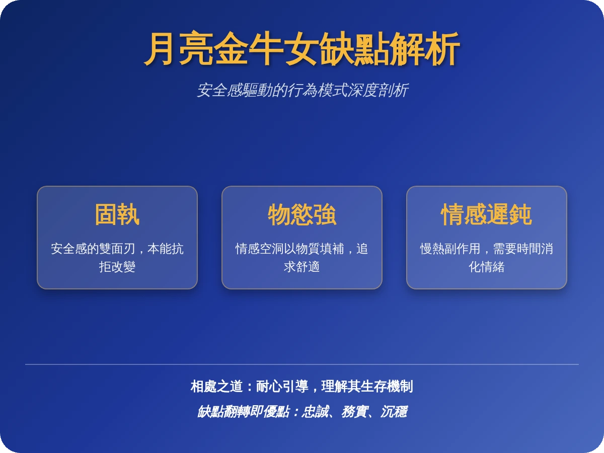 月亮金牛女缺點