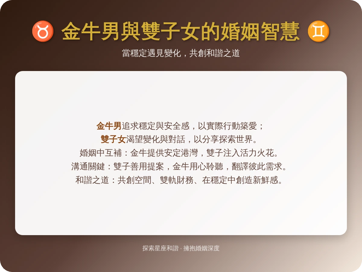 金牛男雙子女結婚