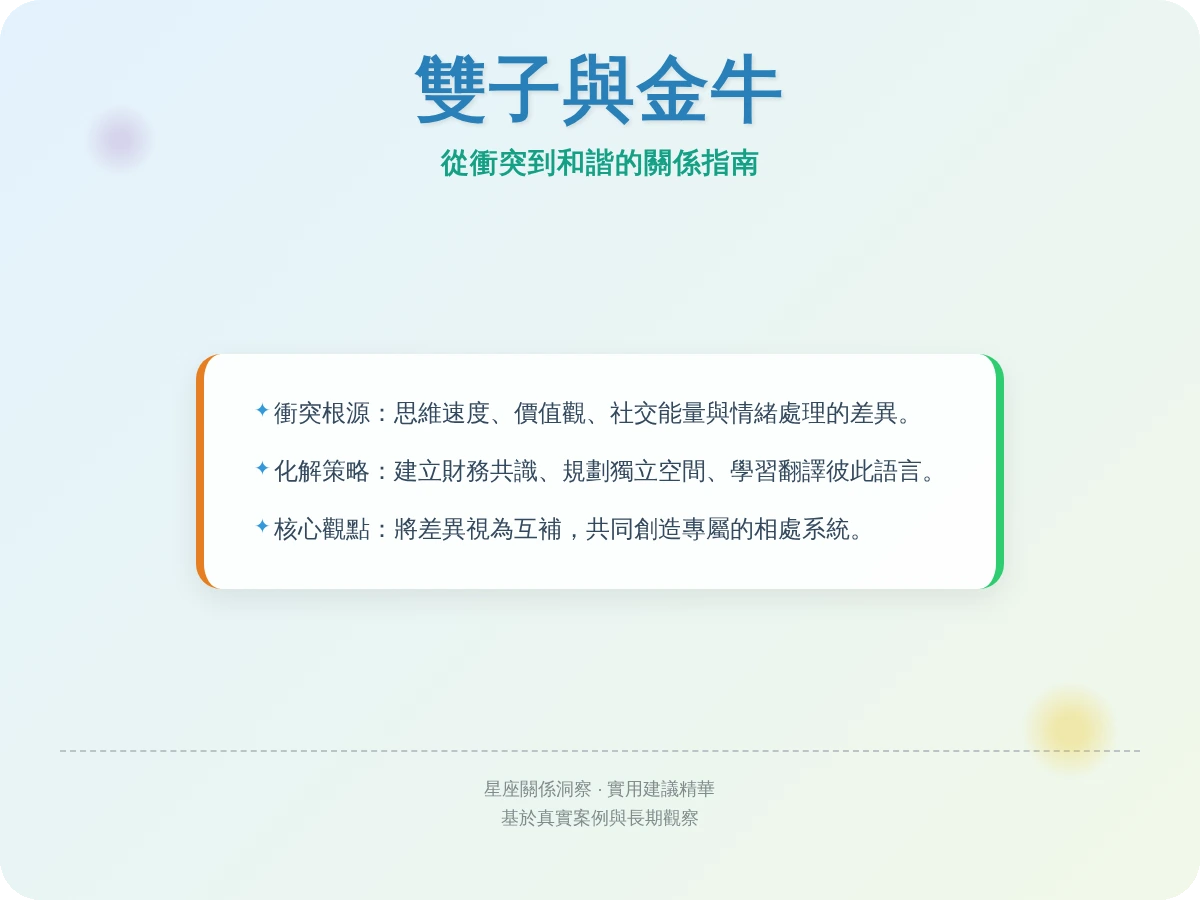 雙子金牛不合