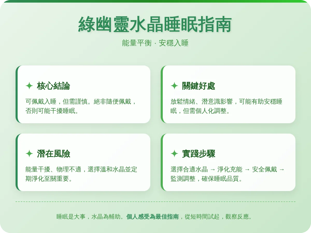 綠幽靈水晶可以戴著睡覺嗎? 綠幽靈水晶可以戴著睡覺嗎?