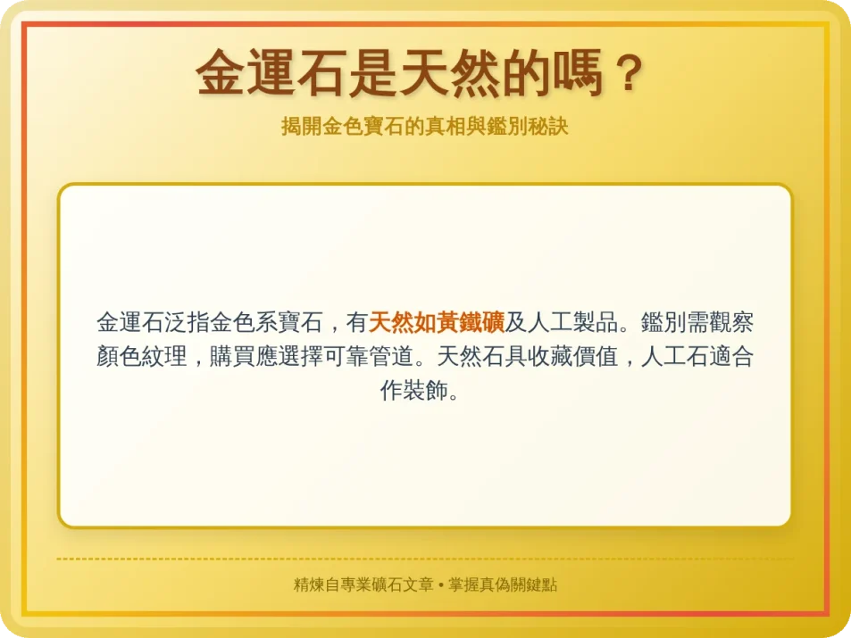 金運石是天然的嗎？