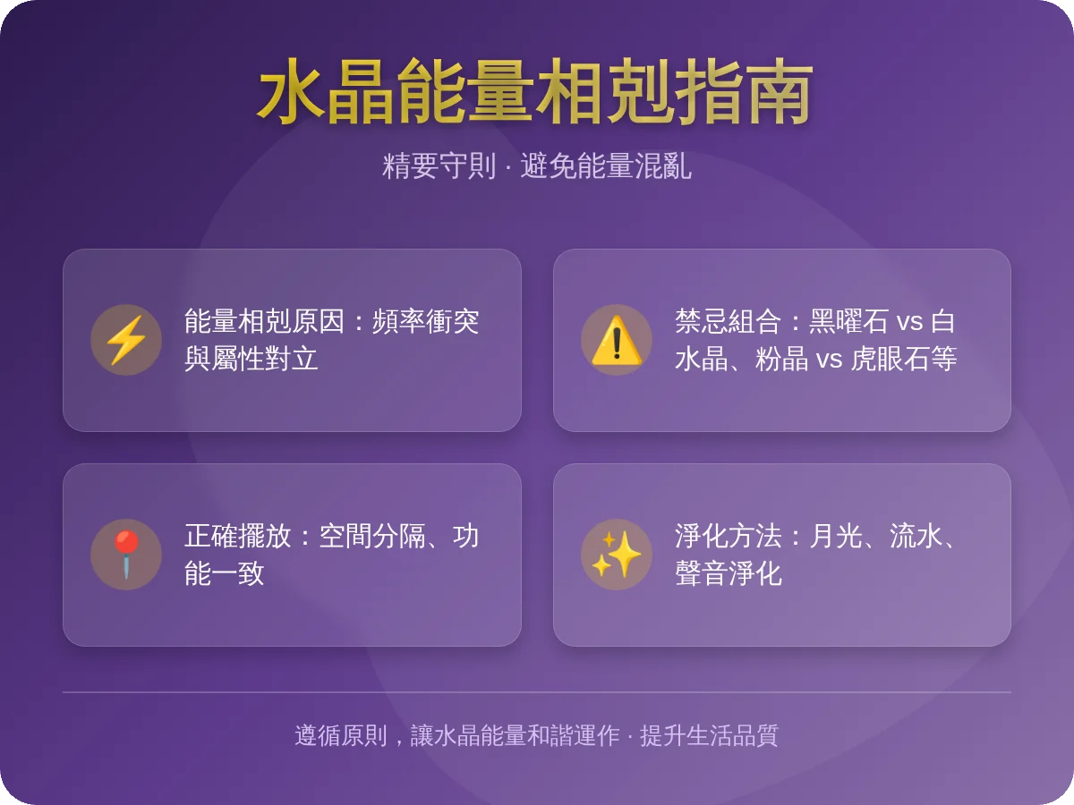水晶擺放禁忌指南：這5組能量相剋的水晶千萬別放一起！