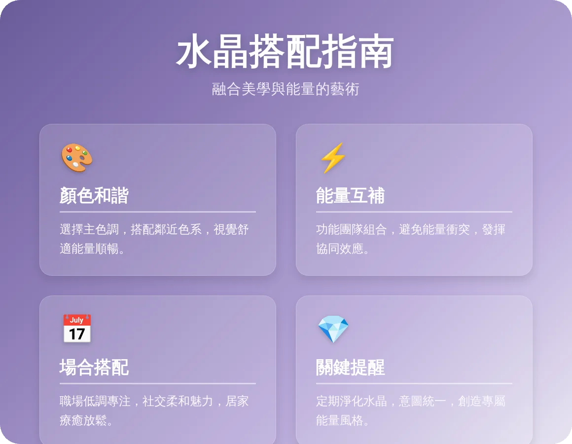 水晶怎麼搭配？完整指南：從顏色、能量到場合，避開新手錯誤