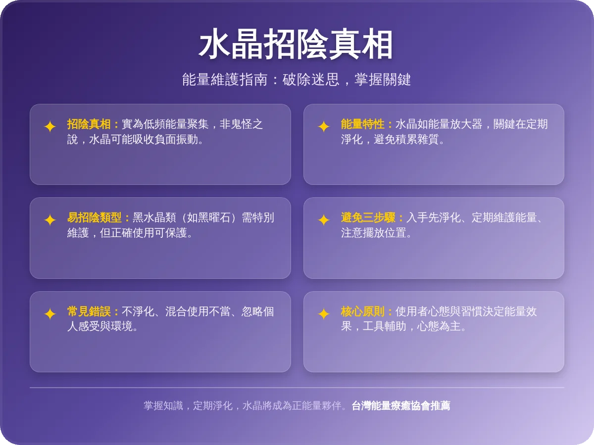水晶會招陰嗎？10年能量療癒師揭密真相與正確使用指南
