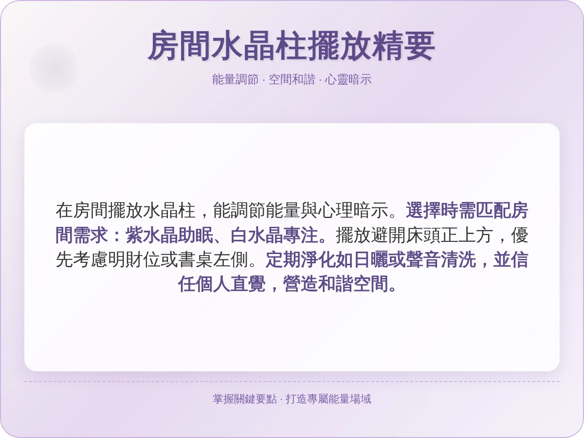 房間可以放水晶柱嗎？完整指南教你擺對位置、避開禁忌，創造正能量空間