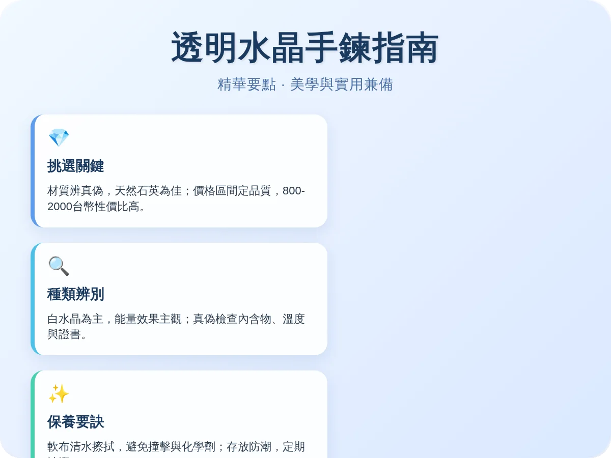 透明水晶手鍊選購指南：材質、保養與搭配全解析