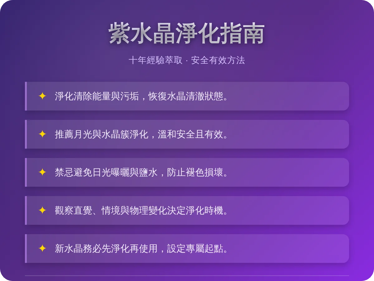 紫水晶淨化全攻略：7種有效方法與新手必知禁忌