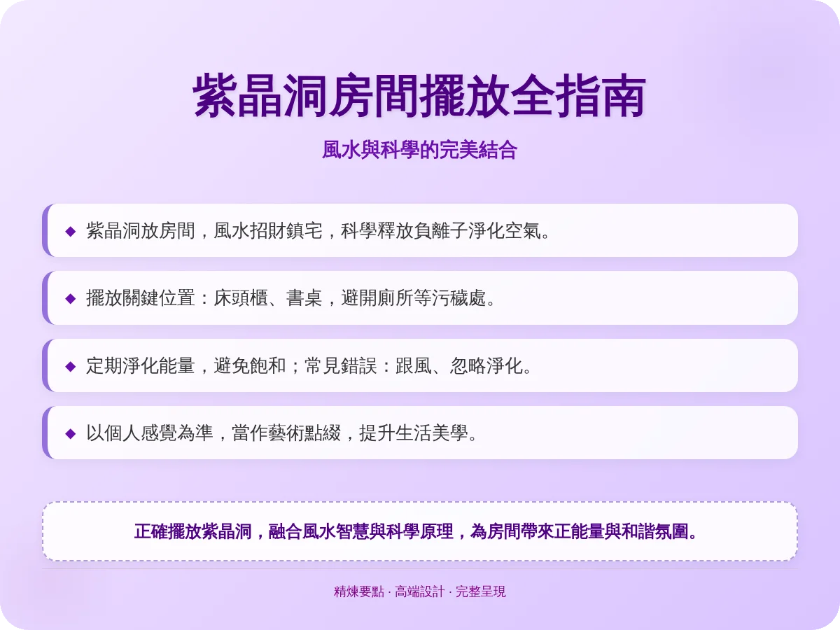 紫晶洞可以放房間嗎？擺放位置、風水禁忌與實用指南